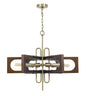 Cal Lighting - FX-3728-6 - Six Light Chandelier - Sneek - Antique Brass/wood