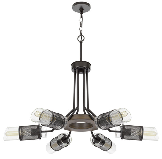 Cal Lighting - FX-3754-6 - Six Light Chandelier - Savona - Wood/Black