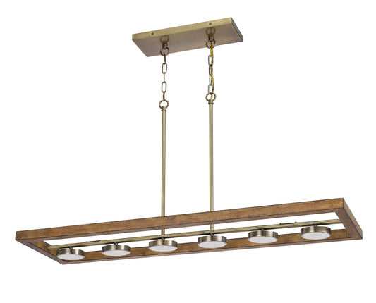 Cal Lighting - FX-3760-6 - LED Island Chandelier - Kelso - Light Oak