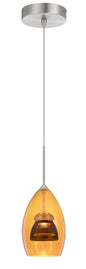 Cal Lighting - UP-128-AM-SMOCL - LED Mini Pendant - Dimmable With Lutron Brand Dimmers: Dvcl-153P, Scl - Amber/Smoke