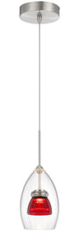 Cal Lighting - UP-128-CL-REDCL - LED Mini Pendant - Dimmable With Lutron Brand Dimmers: Dvcl-153P, Scl - Red Clear