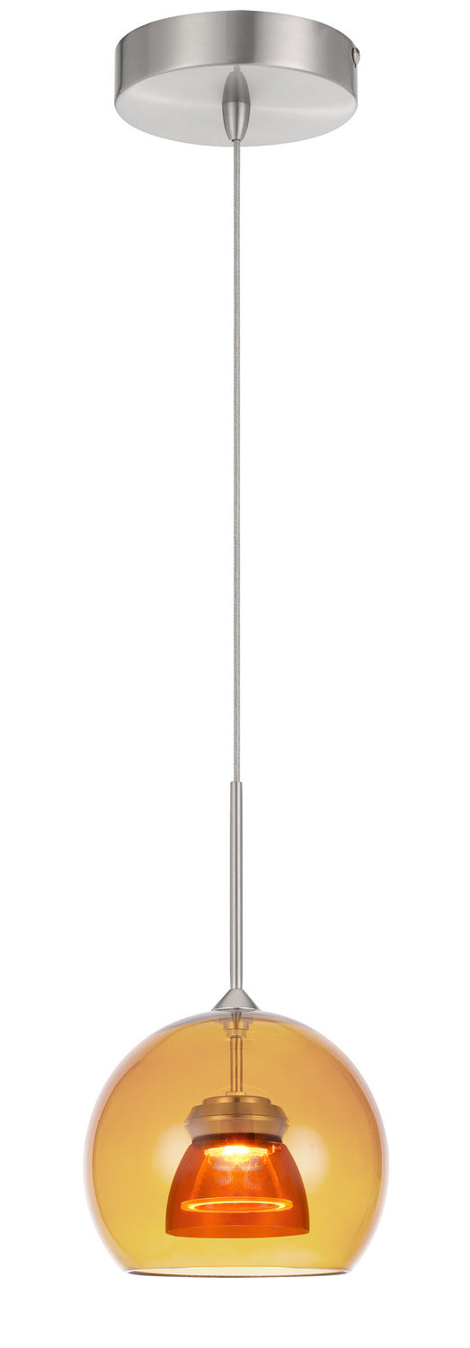 Cal Lighting - UP-335-AM-AMBCL - LED Mini Pendant - Dimmable With Lutron Brand Dimmers: Dvcl-153P, Scl - Amber/Yellow