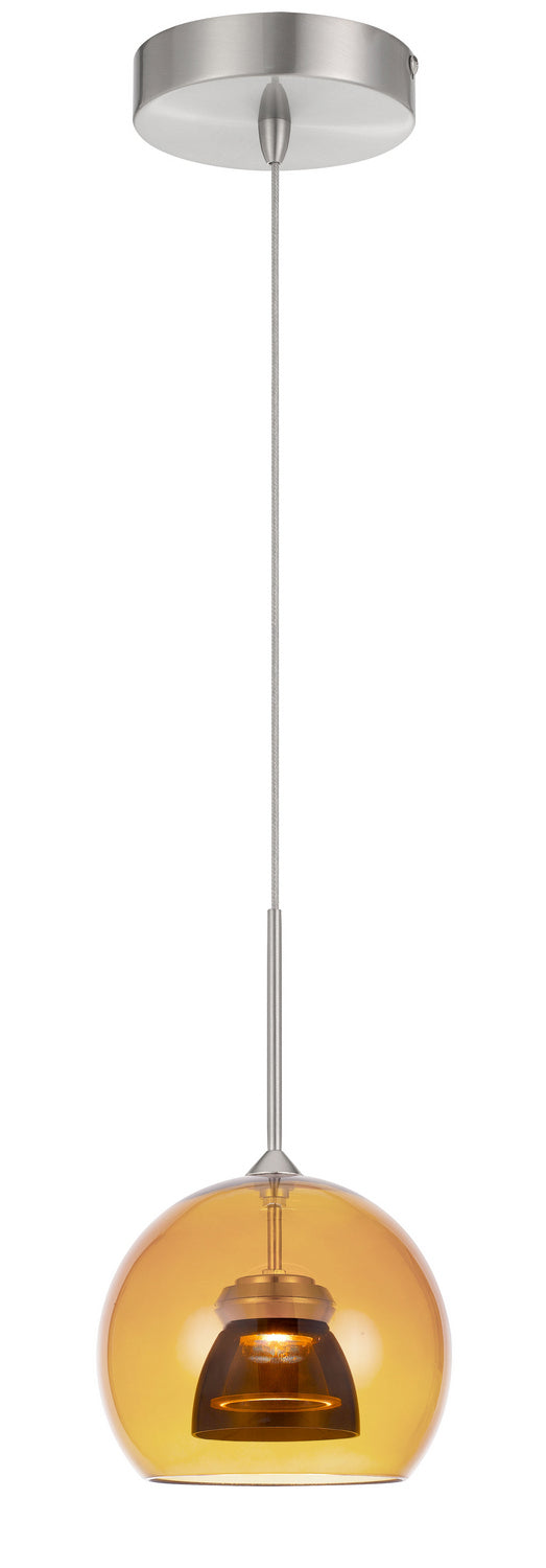 Cal Lighting - UP-335-AM-SMOCL - LED Mini Pendant - Dimmable With Lutron Brand Dimmers: Dvcl-153P, Scl - Amber/Smoke