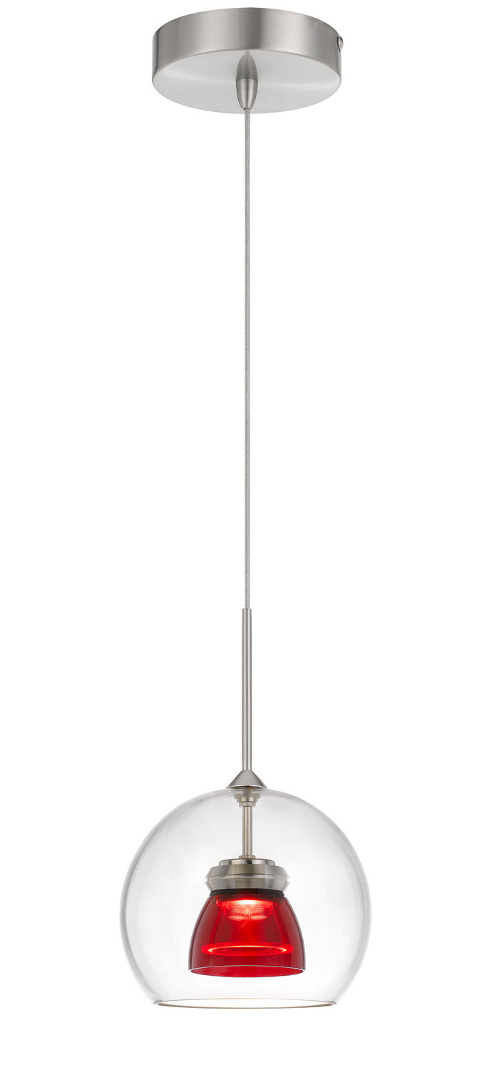 Cal Lighting - UP-335-CL-REDCL - LED Mini Pendant - Dimmable With Lutron Brand Dimmers: Dvcl-153P, Scl - Red Clear