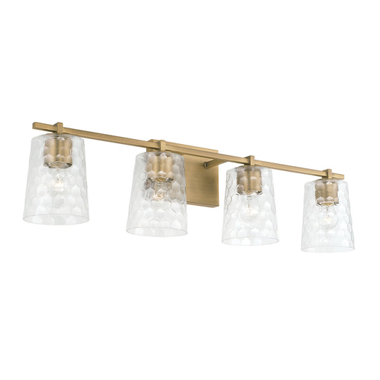 Capital Lighting - 143541AD-517 - Four Light Vanity - Burke - Aged Brass