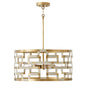 Capital Lighting - 341041NL - Four Light Pendant - Hala - Bleached Natural Jute and Patinaed Brass