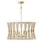 Capital Lighting - 341161NP - Six Light Pendant - Bianca - Bleached Natural Rope and Patinaed Brass