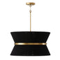 Capital Lighting - 341281KP - Eight Light Pendant - Cecilia - Black Rope and Patinaed Brass