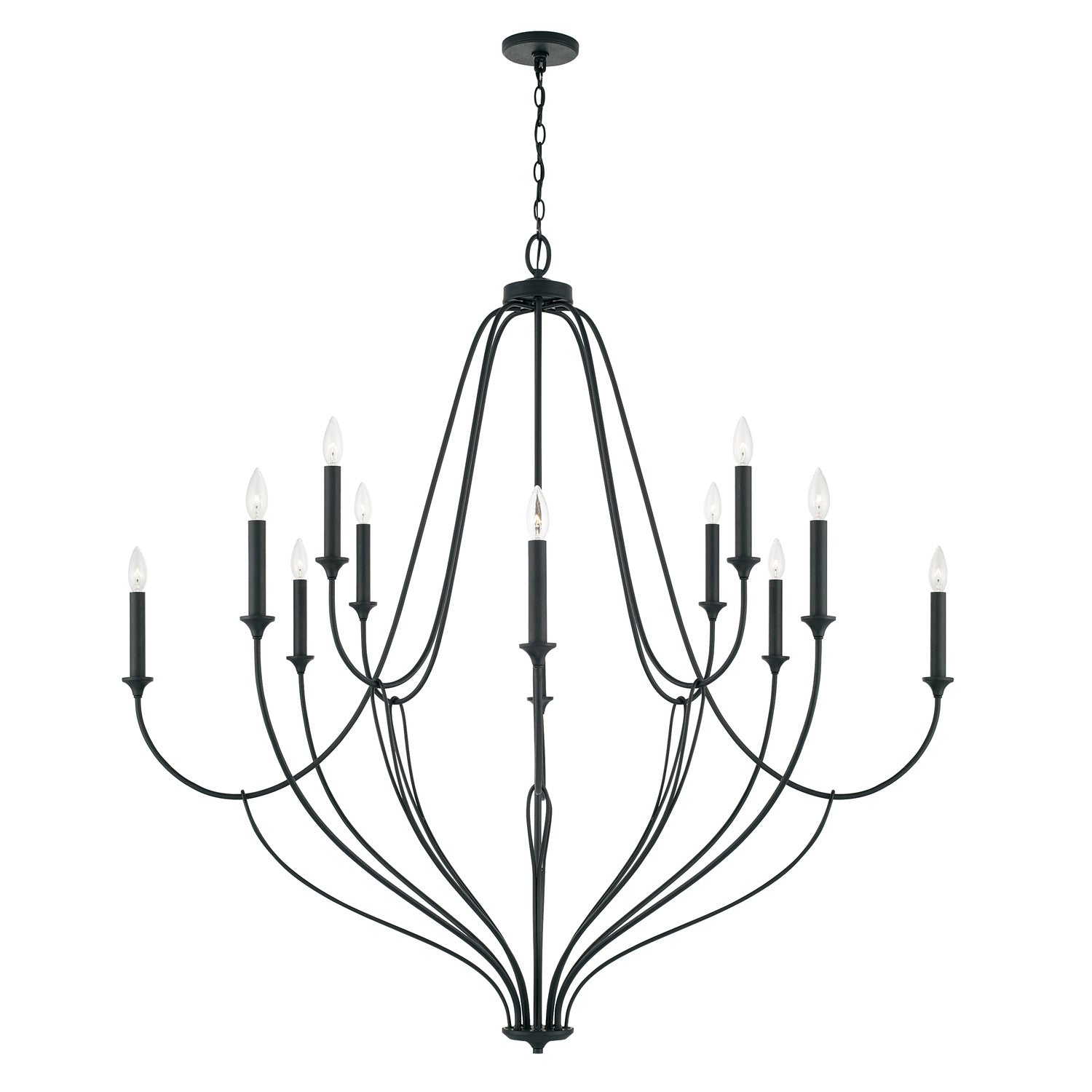 Capital Lighting - 441601BI - 12 Light Chandelier - Bentley - Black Iron