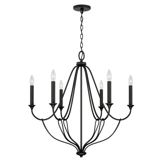 Capital Lighting - 441661BI - Six Light Chandelier - Bentley - Black Iron