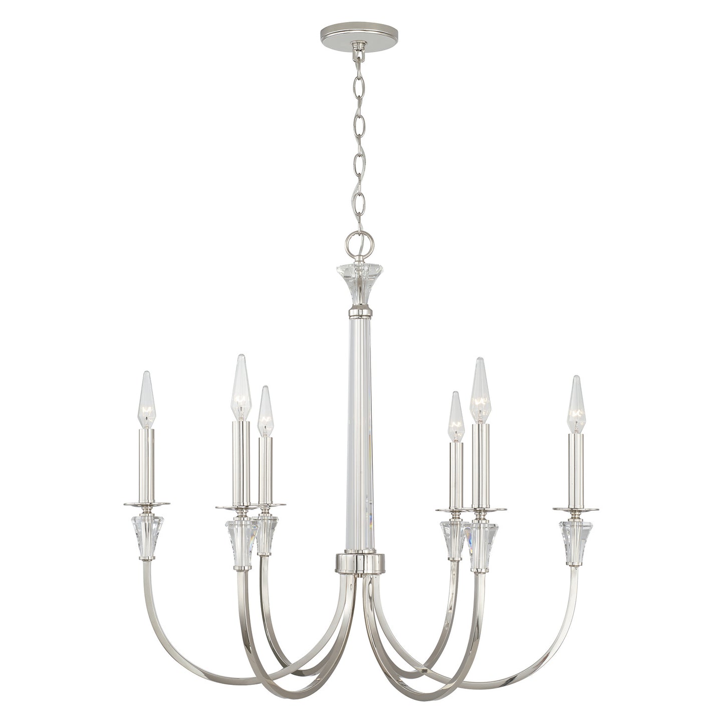 Capital Lighting - 441861PN - Six Light Chandelier - Laurent - Polished Nickel