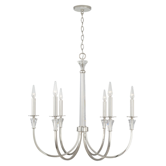 Capital Lighting - 441861PN - Six Light Chandelier - Laurent - Polished Nickel