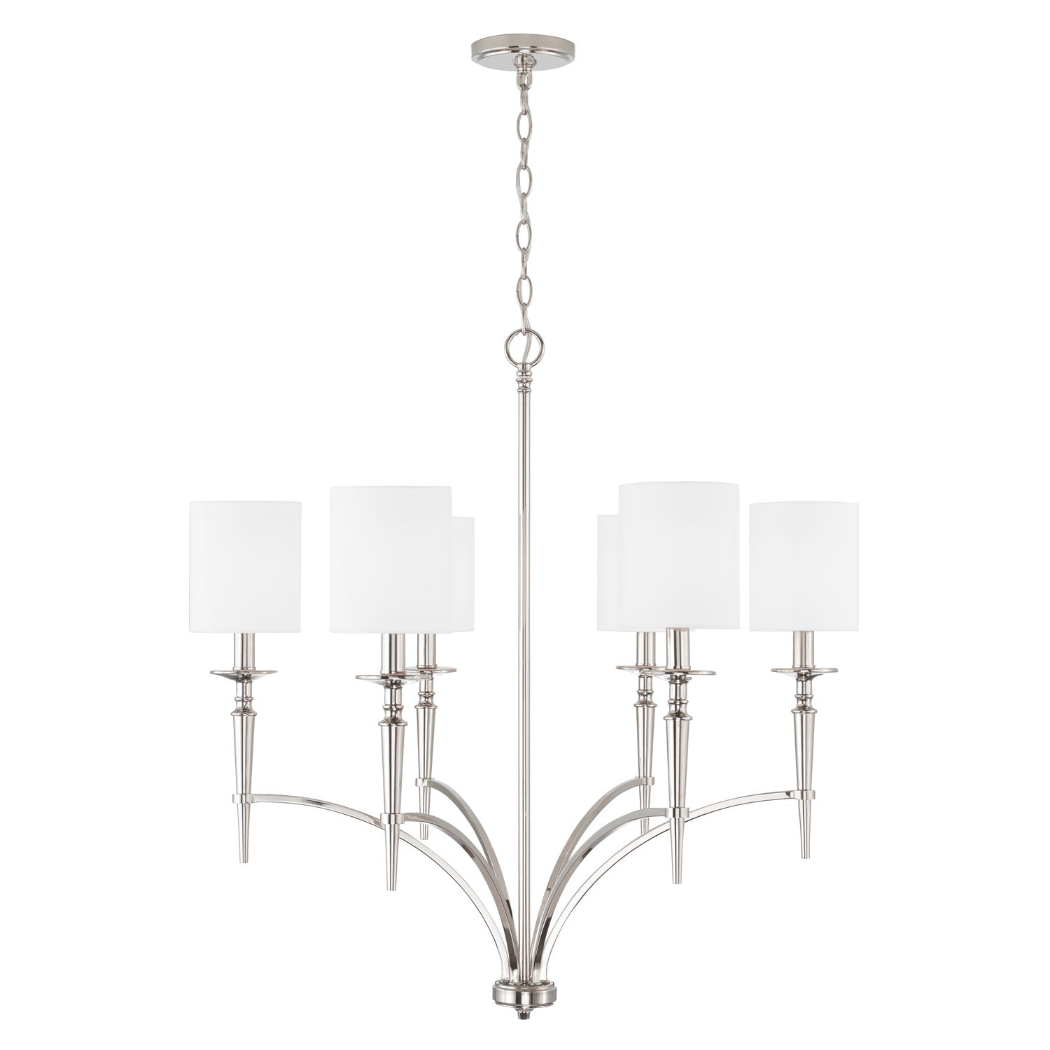 Capital Lighting - 442661PN-701 - Six Light Chandelier - Abbie - Polished Nickel