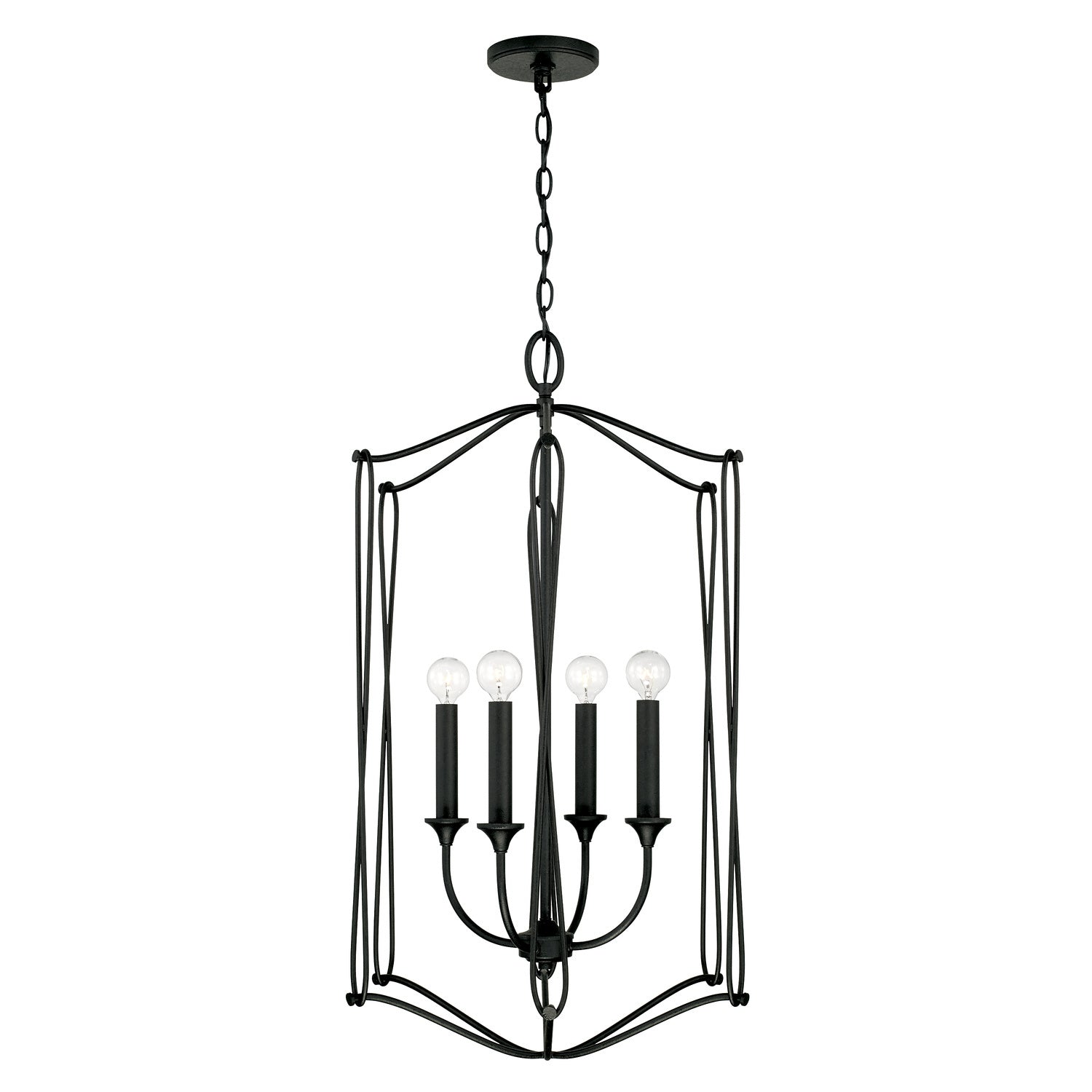 Capital Lighting - 541642BI - Four Light Foyer Pendant - Bentley - Black Iron