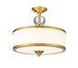 Z-Lite - 307SF-HBR - Three Light Semi Flush Mount - Cosmopolitan - Heritage Brass