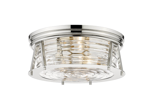 Z-Lite - 491F3-PN - Three Light Flush Mount - Cape Harbor - Polished Nickel