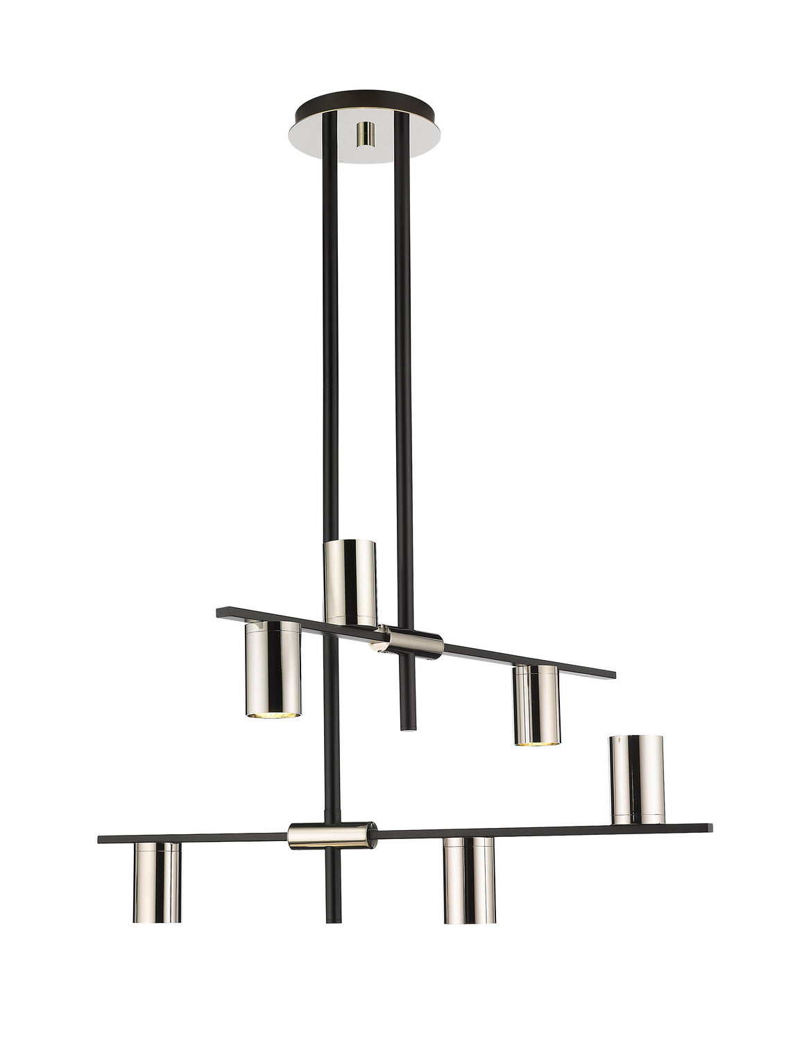 Z-Lite - 814-6MB-PN - Six Light Chandelier - Calumet - Matte Black / Polished Nickel