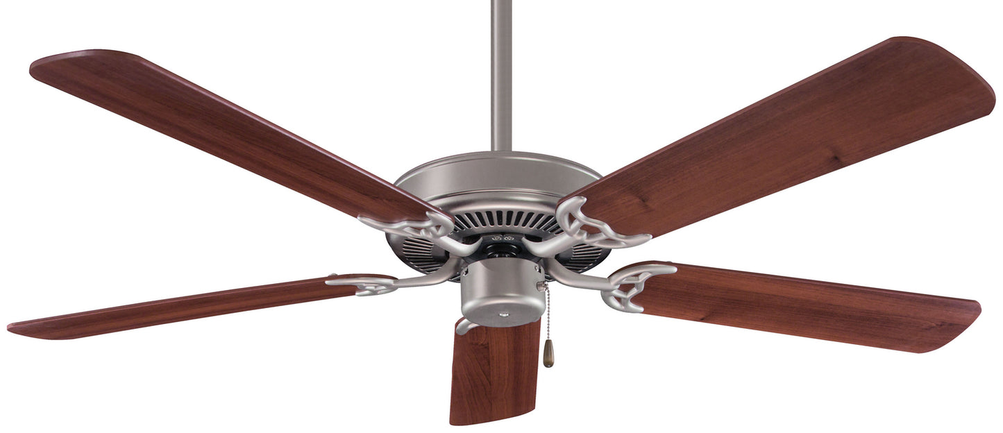 Minka Aire - F547-BS/DW - 52"Ceiling Fan - Contractor 52" - Brushed Steel W/ Dark Walnut