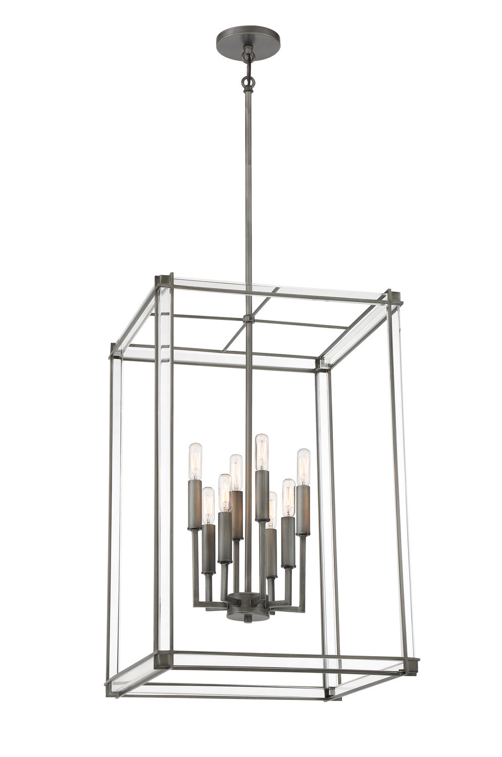 Minka-Lavery - 3857-756 - Eight Light Pendant - Langen Square - Antique Nickel (Painted)