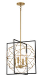 Minka-Lavery - 3914-707A - Four Light Pendant - Titans Trace - Sand Coal W/ Painted Honey Gol