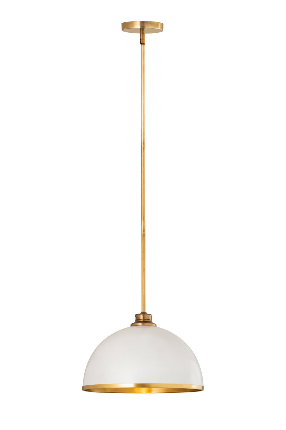 Z-Lite - 1004P14-MW-RB - One Light Pendant - Landry - Matte White / Rubbed Brass