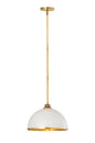 Z-Lite - 1004P14-MW-RB - One Light Pendant - Landry - Matte White / Rubbed Brass