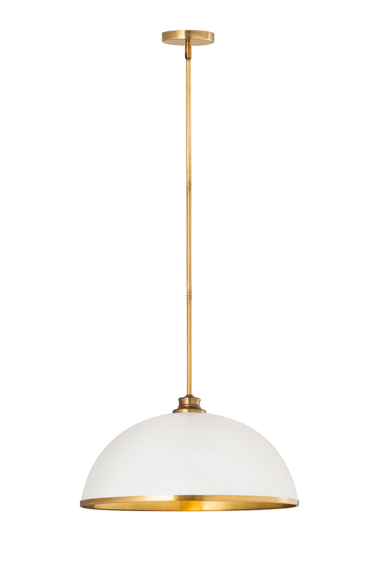 Z-Lite - 1004P20-MW-RB - One Light Pendant - Landry - Matte White / Rubbed Brass