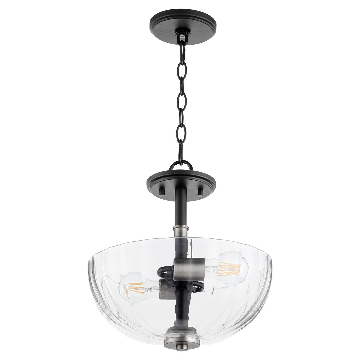 Quorum - 210-6965 - Two Light Dual Mount - Monarch - Textured Black w/ Satin Nickel