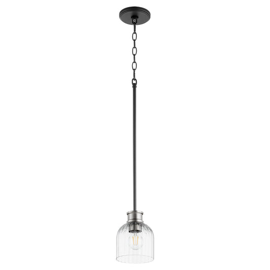 Quorum - 310-6965 - One Light Pendant - Monarch - Textured Black w/ Satin Nickel