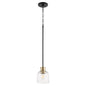 Quorum - 310-6980 - One Light Pendant - Monarch - Textured Black w/ Aged Brass