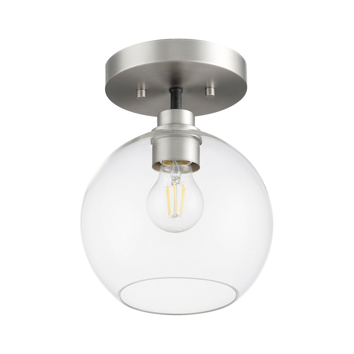 Quorum - 372-1-6965 - One Light Ceiling Mount - Clarion - Textured Black w/ Satin Nickel