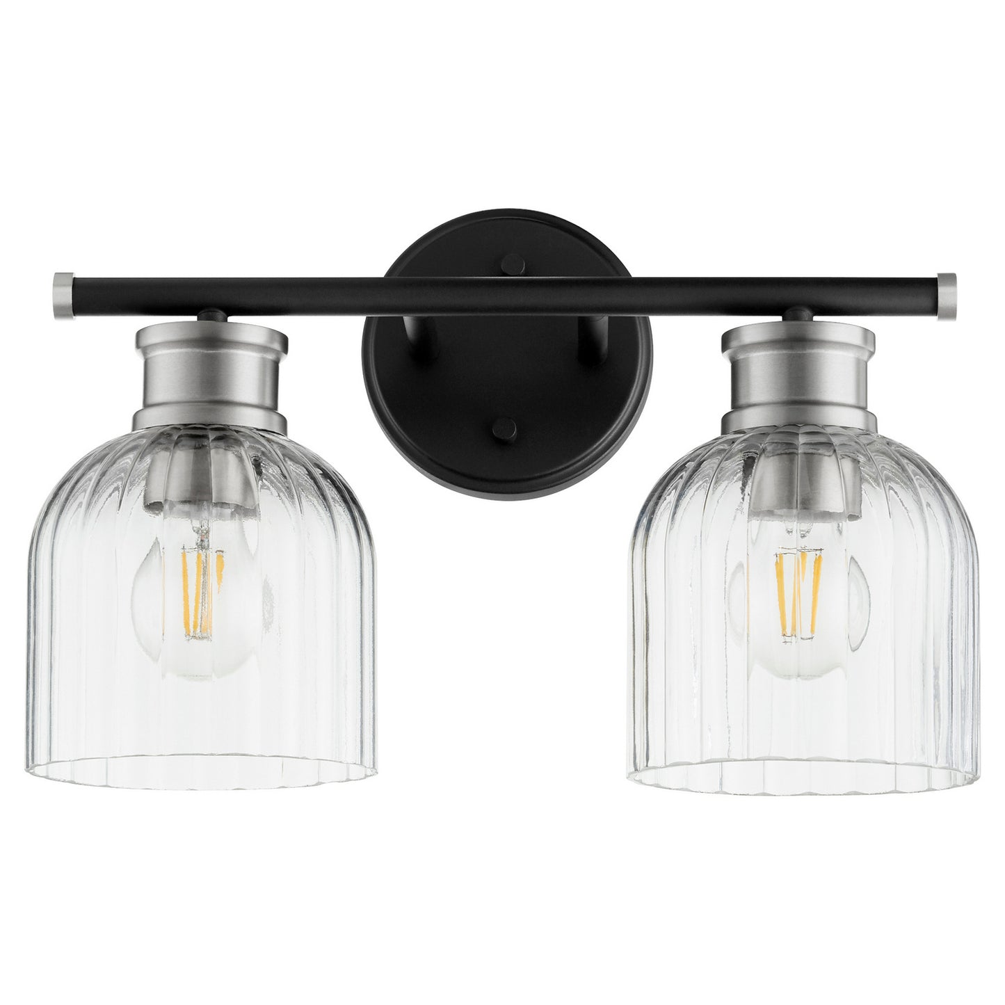 Quorum - 510-2-6965 - Two Light Vanity - Monarch - Textured Black w/ Satin Nickel