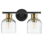 Quorum - 510-2-6980 - Two Light Vanity - Monarch - Textured Black w/ Aged Brass