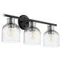Quorum - 510-3-6965 - Three Light Vanity - Monarch - Textured Black w/ Satin Nickel