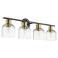 Quorum - 510-4-6980 - Four Light Vanity - Monarch - Textured Black w/ Aged Brass