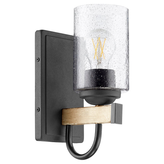 Quorum - 5140-1-69 - One Light Wall Mount - 5140 Pepper Glass Lighting Series - Textured Black w/ Driftwood finish