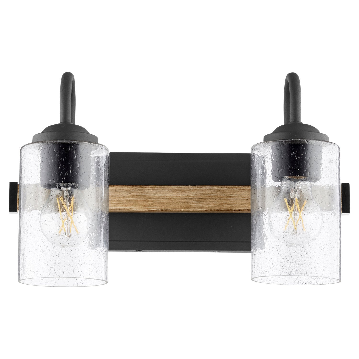 Quorum - 5140-2-69 - Two Light Vanity - 5140 Pepper Glass Lighting Series - Textured Black w/ Driftwood finish