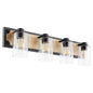 Quorum - 5143-4-69 - Four Light Vanity - 5143 Corner Detail Brackets - Textured Black w/ Driftwood finish