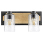 Quorum - 5143-2-69 - Two Light Vanity - 5143 Corner Detail Brackets - Textured Black w/ Driftwood finish