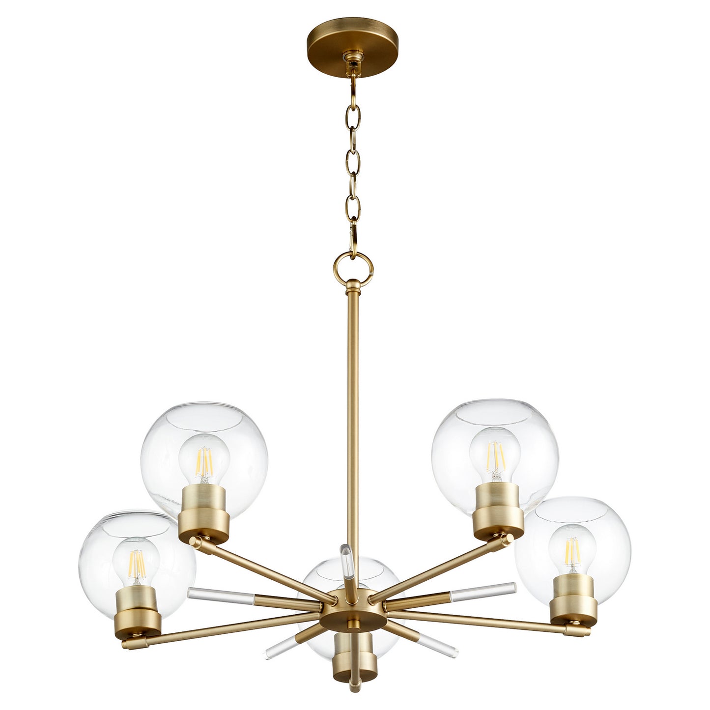 Quorum - 6317-5-80 - Five Light Chandelier - Volán - Aged Brass