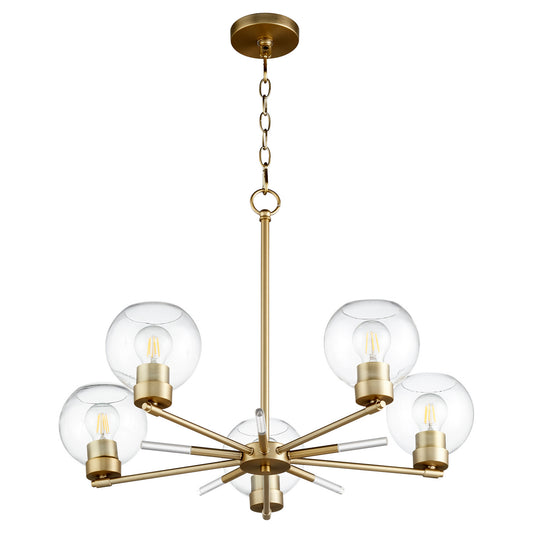 Quorum - 6317-5-80 - Five Light Chandelier - Volán - Aged Brass