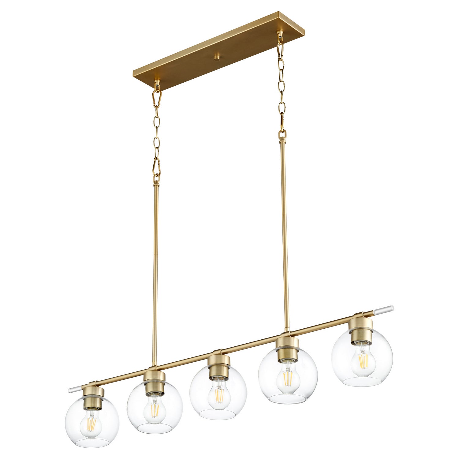 Quorum - 6617-5-80 - Five Light Pendant - Volán - Aged Brass