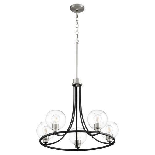 Quorum - 672-5-6965 - Five Light Chandelier - Clarion - Textured Black w/ Satin Nickel