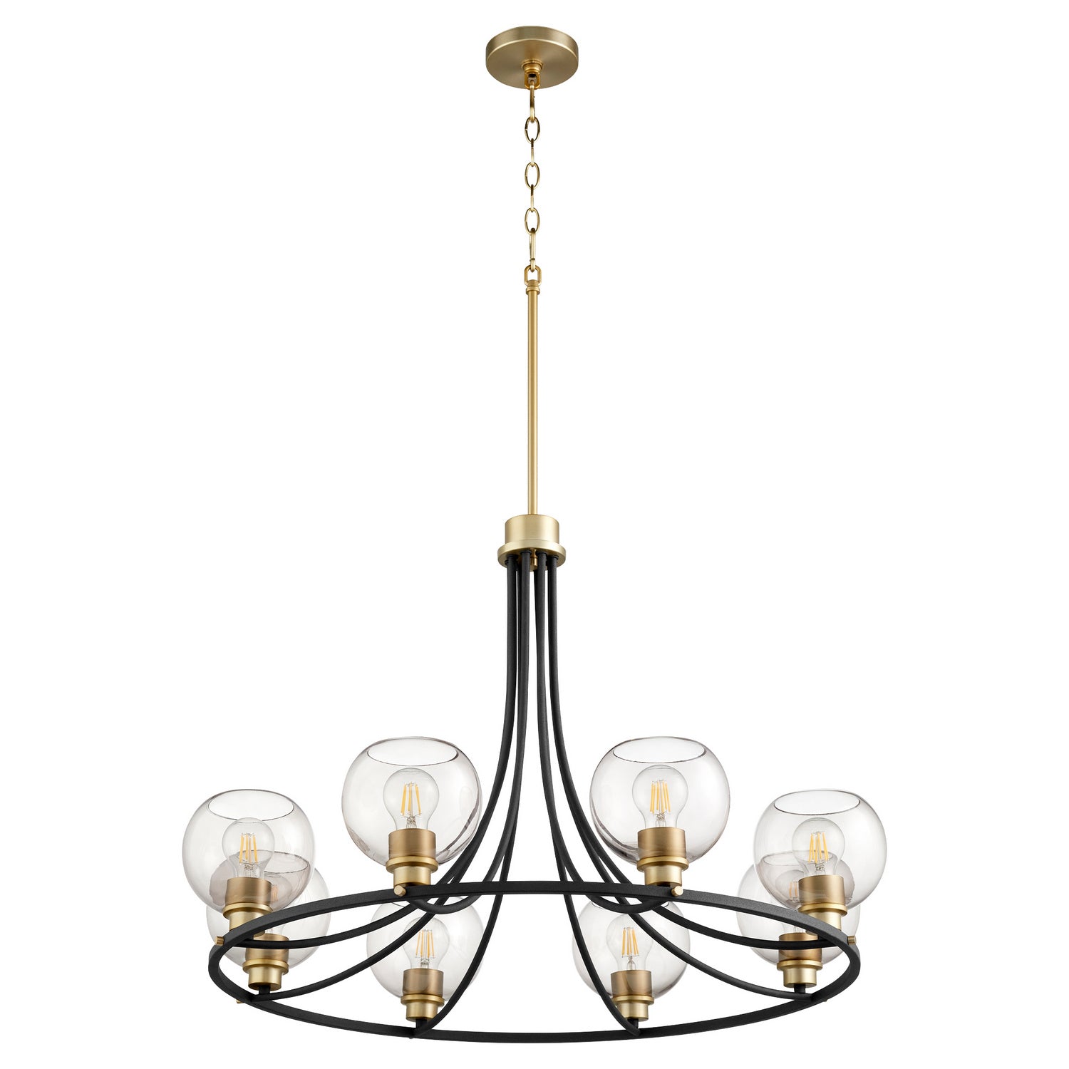 Quorum - 672-8-6980 - Eight Light Chandelier - Clarion - Textured Black w/ Aged Brass