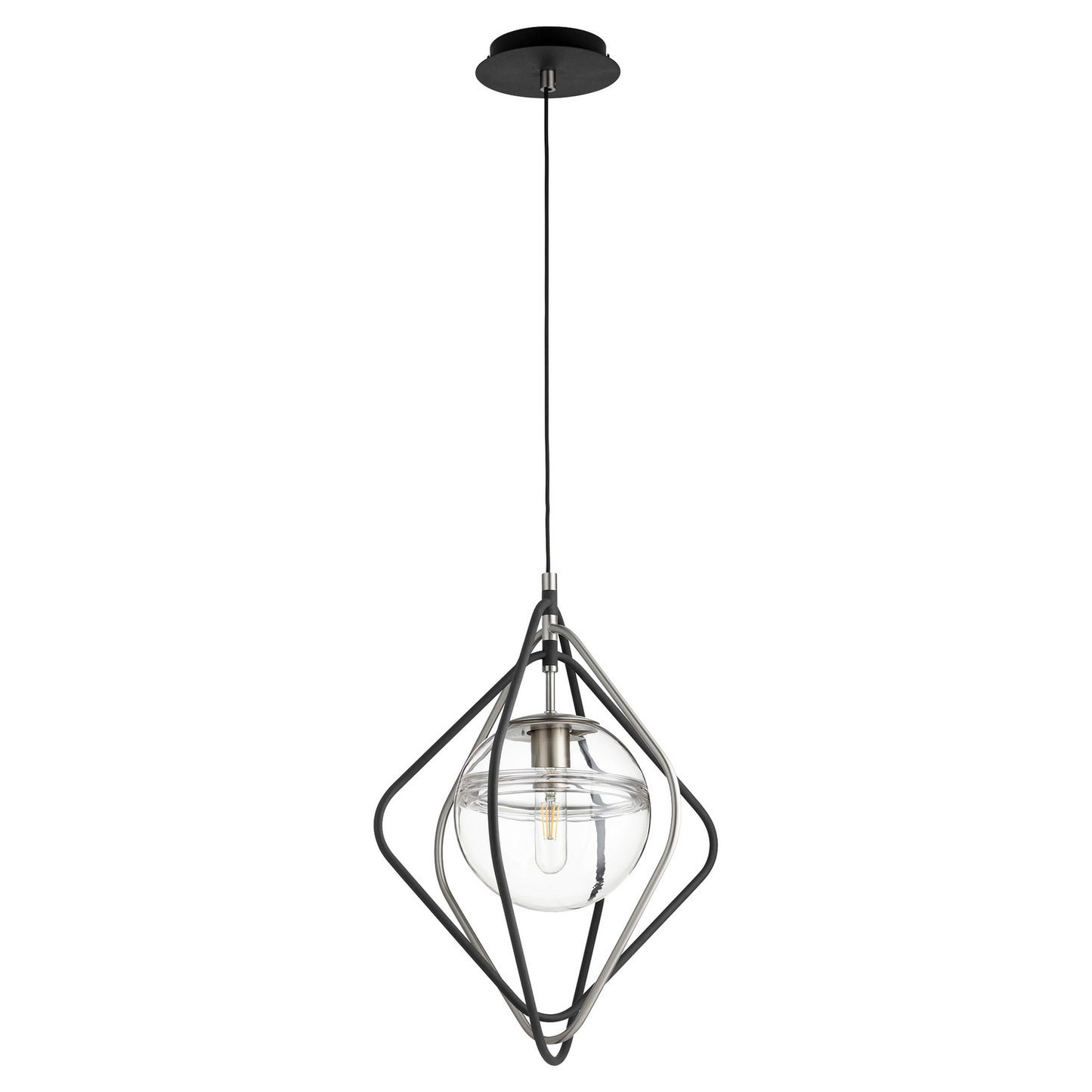 Quorum - 6802-6965 - One Light Pendant - Gimble Pendants - Textured Black w/ Satin Nickel