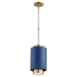 Quorum - 8008-3280 - One Light Pendant - Cylinder Pendants - Aged Brass w/ Blue