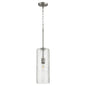 Quorum - 8191-65 - One Light Pendant - Satin Nickel w/ Textured Glass