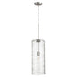 Quorum - 8192-65 - One Light Pendant - Satin Nickel w/ Textured Glass