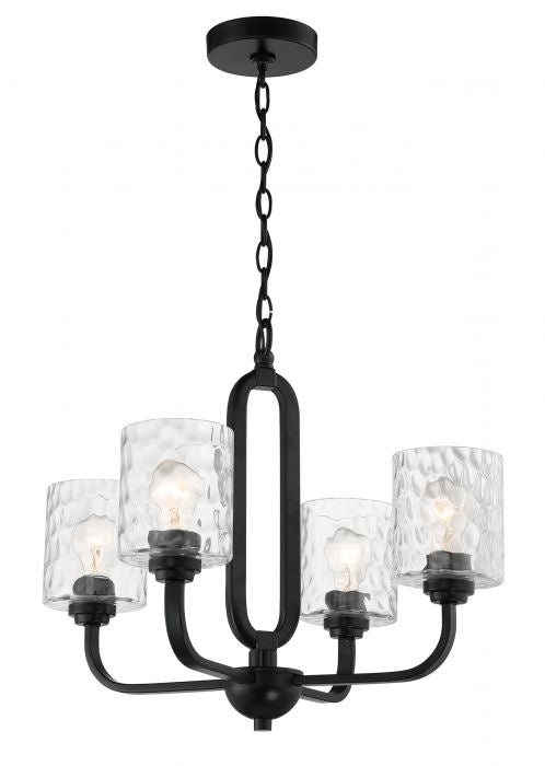 Craftmade - 54224-FB - Four Light Chandelier - Collins - Flat Black