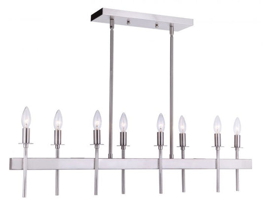 Craftmade - 54378-BNK - Eight Light Island Pendant - Larrson - Brushed Polished Nickel